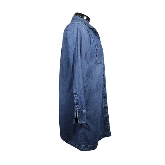 Madewell women's soft denim long sleeve button front dress M FLAW‎ - Picture 4 of 12